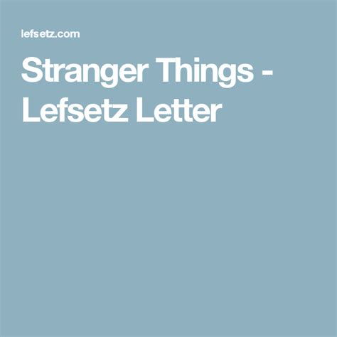 The <strong>letter</strong> was also signed by Senator Ron Johnson, the ranking Republican member of the committee. . Lefsetz letter